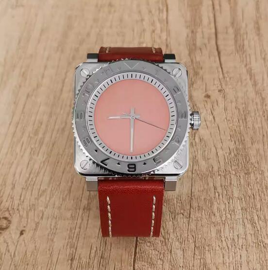 New men's mechanical watch features a minimalist square and genuine leather strap with a Japanese NH35 movement