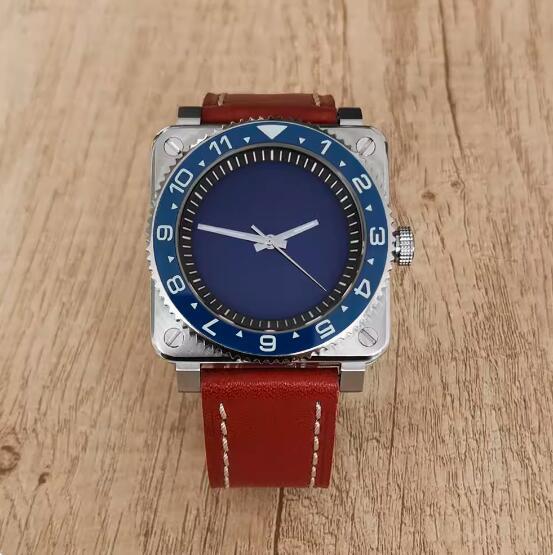 The new men's mechanical watch features a minimalist square and genuine leather strap with a Japanese NH35 movement