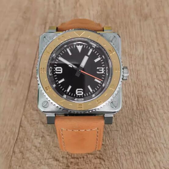 New Square Mechanical Men's 369 Watch with Green Glow and Japanese NH35 Automatic Mechanical Movement