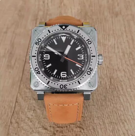 New Square Mechanical Men's 369 Watch with Green Glow and Japanese NH35 Automatic Mechanical Movement