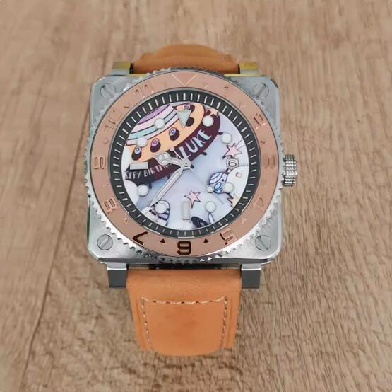 New Men's Watch 42MM Precision Steel Square dial Spaceship Party Assembly Japanese NH35 Movement