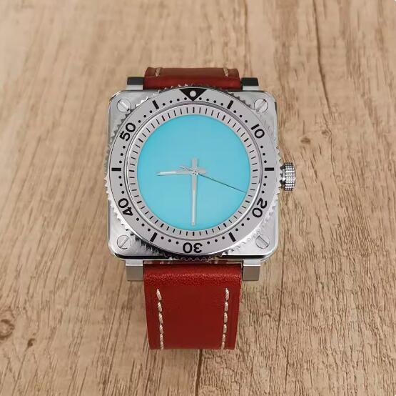 The new men's mechanical watch features a minimalist square and genuine leather strap with a Japanese NH35 movement