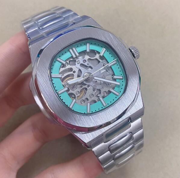 41MM Men's Mechanical Watch with Hollow Perspective Nautilus Style Equipped with Japanese NH70 Movement