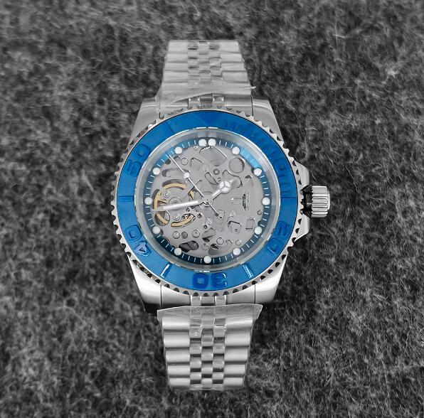 Men's hollowed out mechanical watch with 40mm stainless steel case equipped with N Japanese H70 mechanical movement