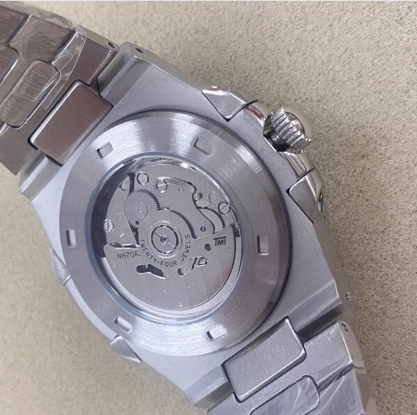 41MM Men's Mechanical Watch with Hollow Perspective Nautilus Style Equipped with Japanese NH70 Movement