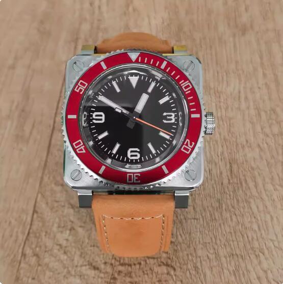 New Square Mechanical Men's 369 Watch with Green Glow and Japanese NH35 Automatic Mechanical Movement