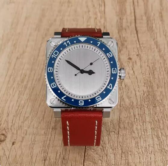 The new men's mechanical watch features a minimalist square and genuine leather strap with a Japanese NH35 movement