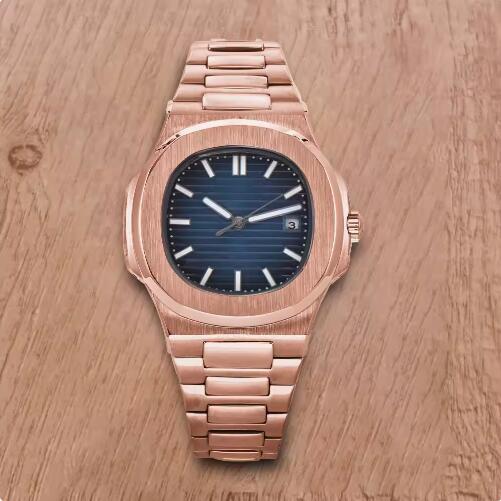 Men's Mechanical Watch 41MM Rose Gold Nautilus Style Sapphire Glass with NH35 Movement