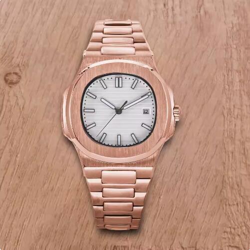 Men's Mechanical Watch 41MM Rose Gold Nautilus Style Sapphire Glass with NH35 Movement