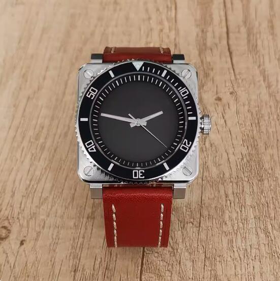 The new men's mechanical watch features a minimalist square and genuine leather strap with a Japanese NH35 movement