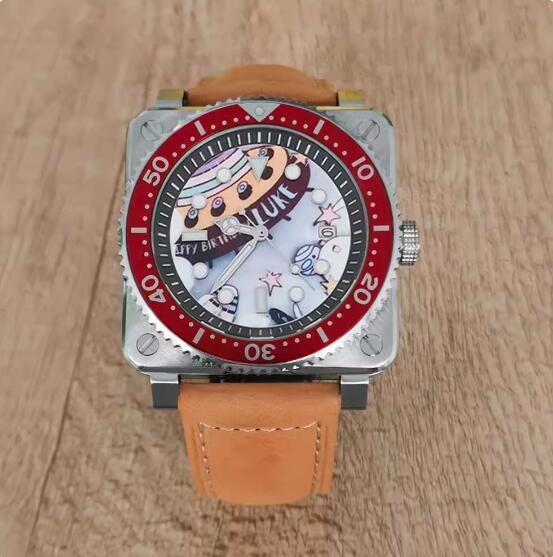 New Men's Watch 42MM Precision Steel Square dial Spaceship Party Assembly Japanese NH35 Movement