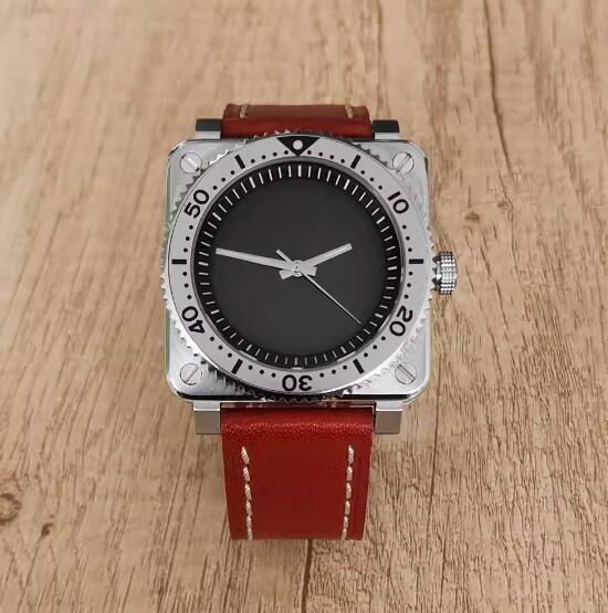 The new men's mechanical watch features a minimalist square and genuine leather strap with a Japanese NH35 movement