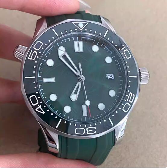 Men's Mechanical Watch High Precision New Stainless Steel Case Rubber Band Watch Blue Treasure NH35 Automatic Movement