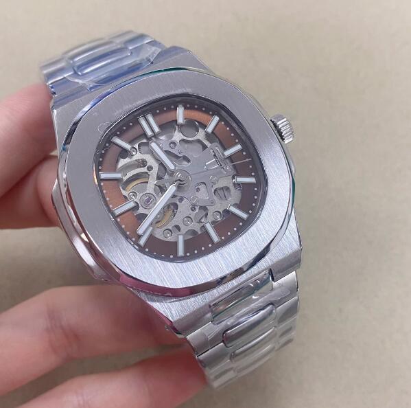 41MM Men's Mechanical Watch with Hollow Perspective Nautilus Style Equipped with Japanese NH70 Movement