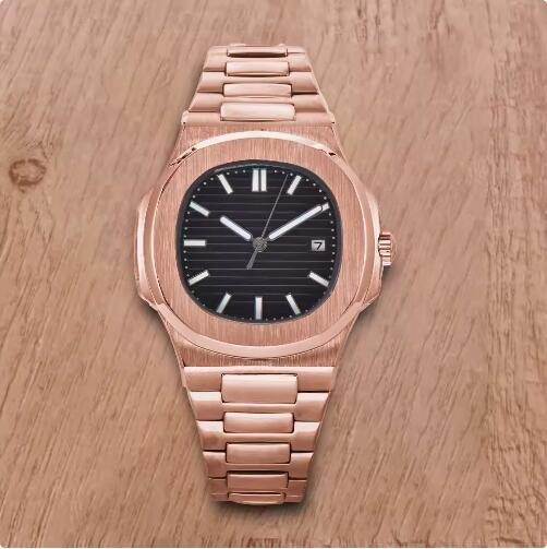 Men's Mechanical Watch 41MM Rose Gold Nautilus Style Sapphire Glass with NH35 Movement
