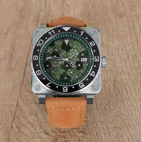 New men's watch with 42MM stainless steel square dial inlaid with Japanese NH35 movement