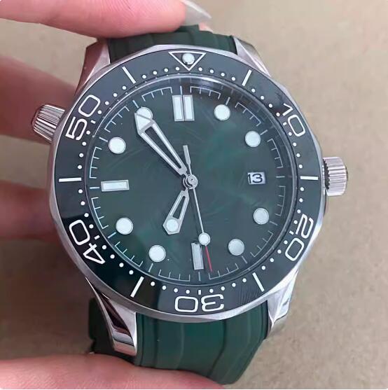Men's Mechanical Watch High Precision New Stainless Steel Case Rubber Band Watch Blue Treasure NH35 Automatic Movement
