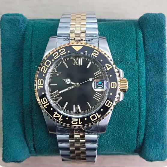 Men's mechanical watch with 40mm gold shell and sapphire glass Roman dial equipped with Japanese NH35 movement
