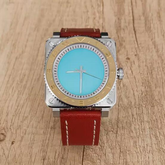 The new men's mechanical watch features a minimalist square and genuine leather strap with a Japanese NH35 movement