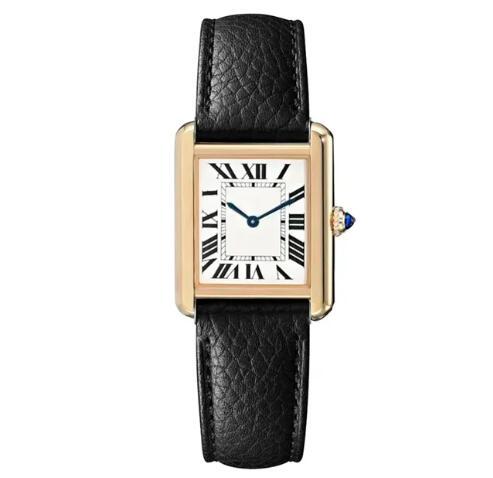 Luxury New Quartz Watch for Men Women Watches Stainless Steel Gold Silver Black Beather Female Ladies Tanks White Rome Dial
