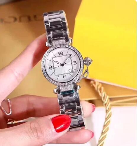 Luxury New Women Watch Rose Gold Diamond White Pink Relogio Masculino