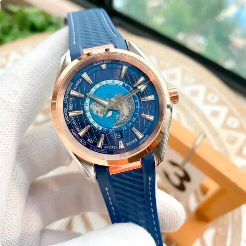 Luxury New Mens Watch Automatic Mechanical Watches Self Wind Movement Stainless Steel Silver Blue Rubber Rose Gold