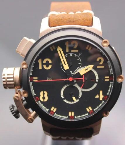 Luxury New Mens Mechanical Automatic U Watch Black Boat Cow Leather U51 Sport Watches