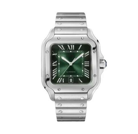New Green Leather Automatic Mechanical Watch Men Womens Stainless Steel Blue Black White Rome Gold Bezel Wristwatch