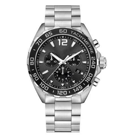 Luxury New Men Quartz Chronograph Watch Stopwatch VK63 Stainless Steel Fashion Black Blue Ceramic Bezel Sapphire Watches
