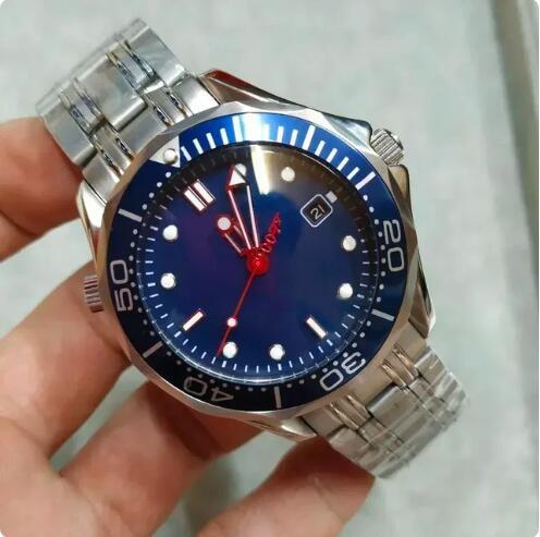 Luxury New Mens Automatic Mechanical Watch Blue Ceramic Canvas Fabric Sport Watches