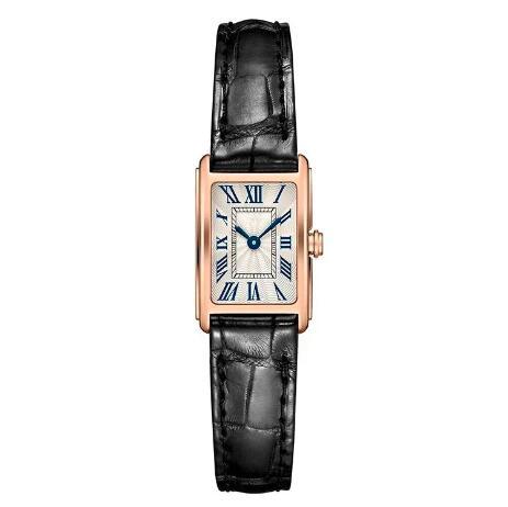 Luxury New Dai Nennon Winner Quartz Watch Ladies Square Dial Rose Gold Black Leather Relogio Masculino