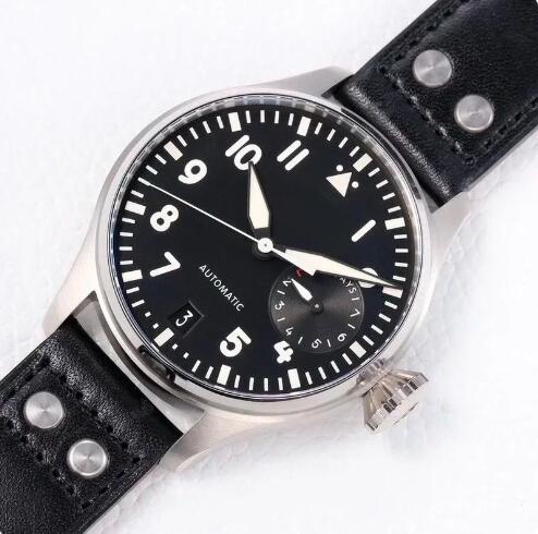 Luxury New Mens Mechanical Watch Big Pilot Automatic Black Leather Reloj Hombre