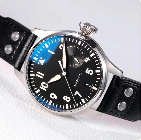 Luxury New Mens Mechanical Watch Big Pilot Automatic Black Leather Reloj Hombre