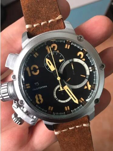 Luxury New Mens Mechanical Automatic U Watch Black Boat Cow Leather U51 Sport Watches