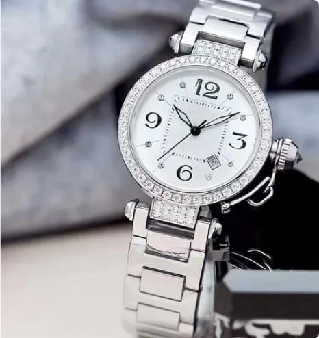 Luxury New Women Watch Rose Gold Diamond White Pink Relogio Masculino