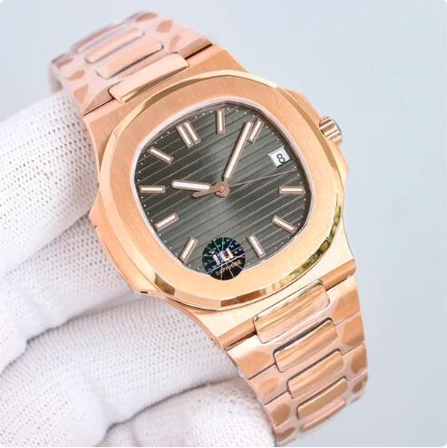 Luxury New Automatic Watch for Men Mechanical Watches 5711 Nautilus Stainless Steel Business Rose Gold Black Blue Luminous