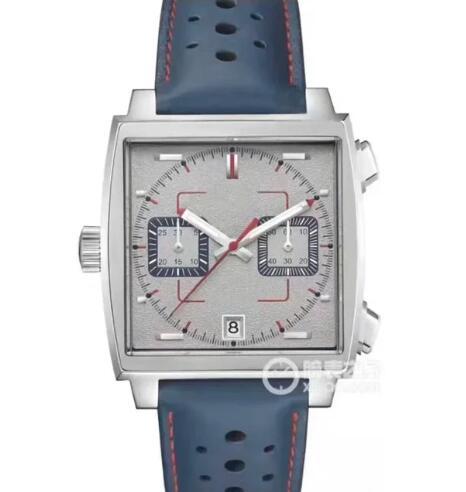 Luxury New Mens Quartz Chronograph Watch Stainless Steel Black Blue Leather Gulf Square CAW211R Sapphire Glass Watches