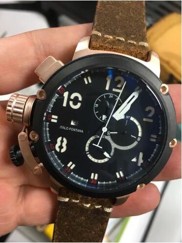 Luxury New Mens Mechanical Automatic U Watch Black Boat Cow Leather U51 Sport Watches