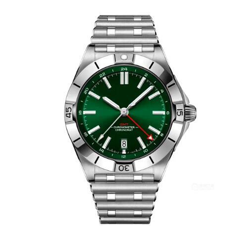 2023 New Mens Automatic Mechanical Watch 904L Stainless Steel GMT Chronomat Super-LumiNova Green Blue Watches