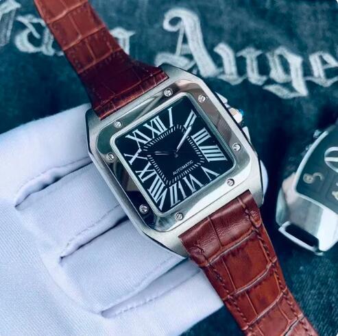 Luxury New Classic Mens Watch Automatic Mechanical Steel Strap Black White Reloj Hombre