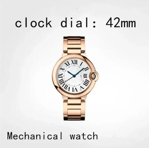 Luxury Men's Women's Watch Automatic Mechanical Quartz Sapphire Black Blue Couple Style Leather Ballon