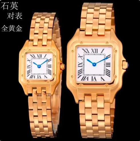 Luxury New Quartz Watch for Men Women Panthere Tank Cheetah Square Lady Girl Gold Watches Waterproof Roman Dial Ultrathin Female