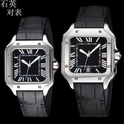 Luxury Mens Womens Quartz Watch Black Brown Leather Sapphire Stainless Steel Rose Gold Silver Blue Black