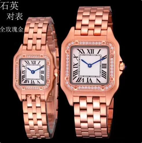 Luxury New Quartz Watch for Men Women Panthere Tank Cheetah Square Lady Girl Gold Watches Waterproof Roman Dial Ultrathin Female