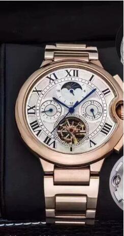 Luxury New Mens Mechanical Watch Automatic Tourbillion Skeleton Moon Phase Sport Watches