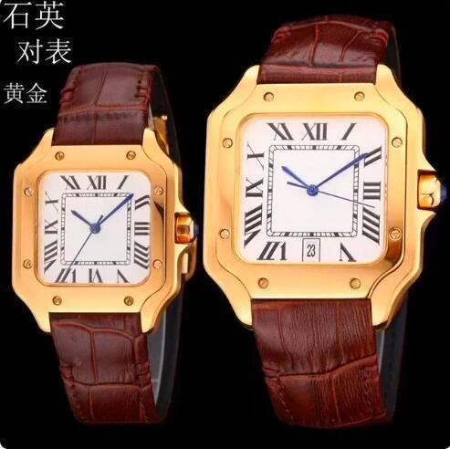 Luxury Mens Womens Quartz Watch Black Brown Leather Sapphire Stainless Steel Rose Gold Silver Blue Black