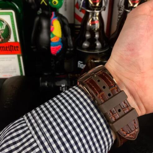 Luxury New Mechanical Mens Watch Automatic Rose Gold Diamonds Brown Leather Sport Watches