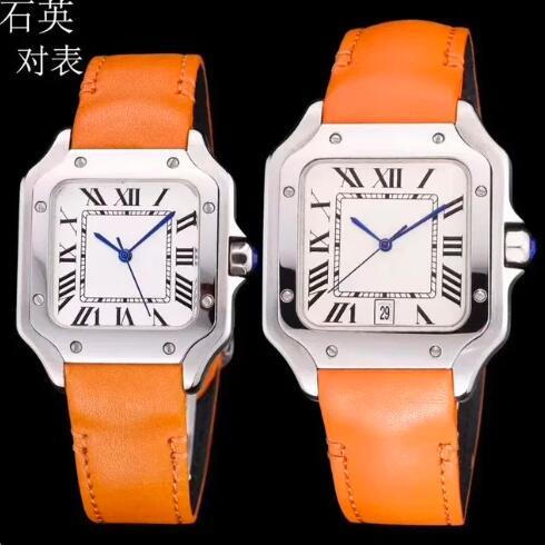Luxury Mens Womens Quartz Watch Black Brown Leather Sapphire Stainless Steel Rose Gold Silver Blue Black