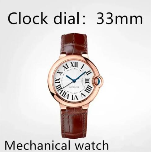 Luxury Men's Women's Watch Automatic Mechanical Quartz Sapphire Black Blue Couple Style Leather Ballon
