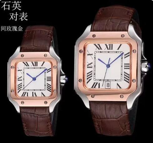 Luxury Mens Womens Quartz Watch Black Brown Leather Sapphire Stainless Steel Rose Gold Silver Blue Black